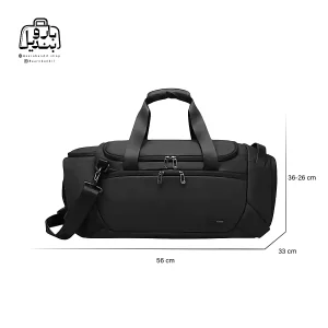 تصویر اختصاصی از نمای جلوی ساک ورزشی بنج کد ۲۳۷۸ در رنگ مشکی همراه با سایزبندی