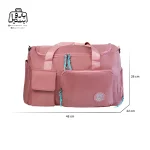 تصویر اختصاصی از نمای جلوی ساک ورزشی بوبو کد ۷۵۴ در رنگ کالباسی همراه با سایزبندی