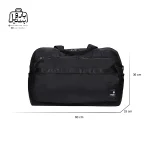 تصویر اختصاصی از نمای جلوی ساک ورزشی ولنتیر کد ۰۶-۱۸۰۷ ls در رنگ مشکی همراه با سایزبندی