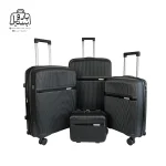 تصویر اختصاصی از ست چهار تکهٔ چمدان هرموسا کد ۸۰۲۵ در رنگ مشکی