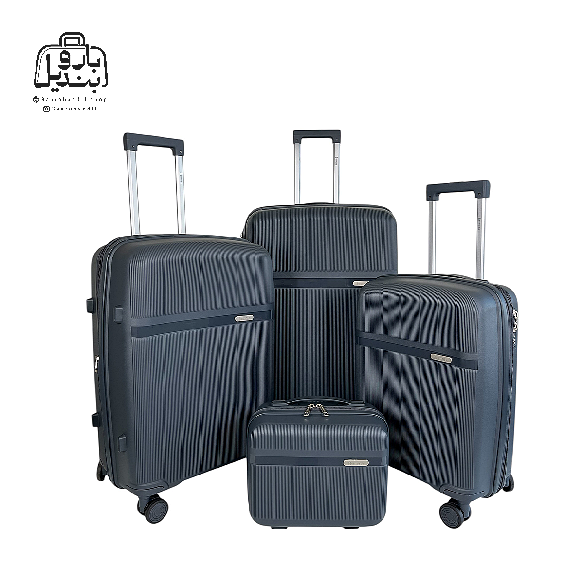 تصویر اختصاصی از ست چهار تکهٔ چمدان هرموسا کد ۸۰۲۵ در رنگ نوک‌مدادی