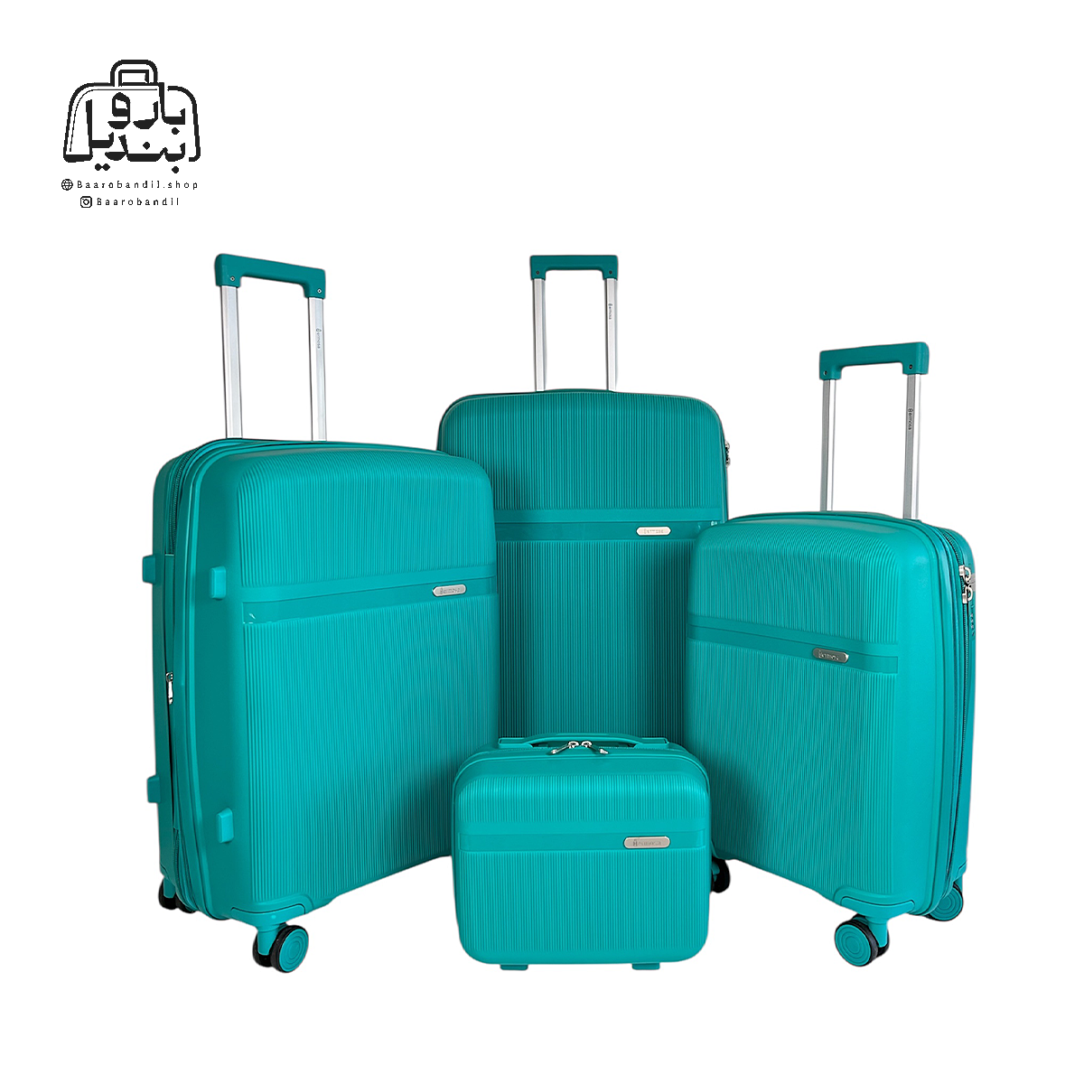 تصویر اختصاصی از ست چهار تکهٔ چمدان هرموسا کد ۸۰۲۵ در رنگ سبز آبی