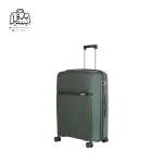 تصویر اختصاصی از نمای جلو و کناری چمدان هرموسا کد ۸۰۲۵ سایز کوچک (داخل کابین) در رنگ سبز تیره