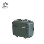 تصویر اختصاصی از نمای جلو و کناری کیف آرایشی چمدان هرموسا کد ۸۰۲۵ در رنگ سبز تیره