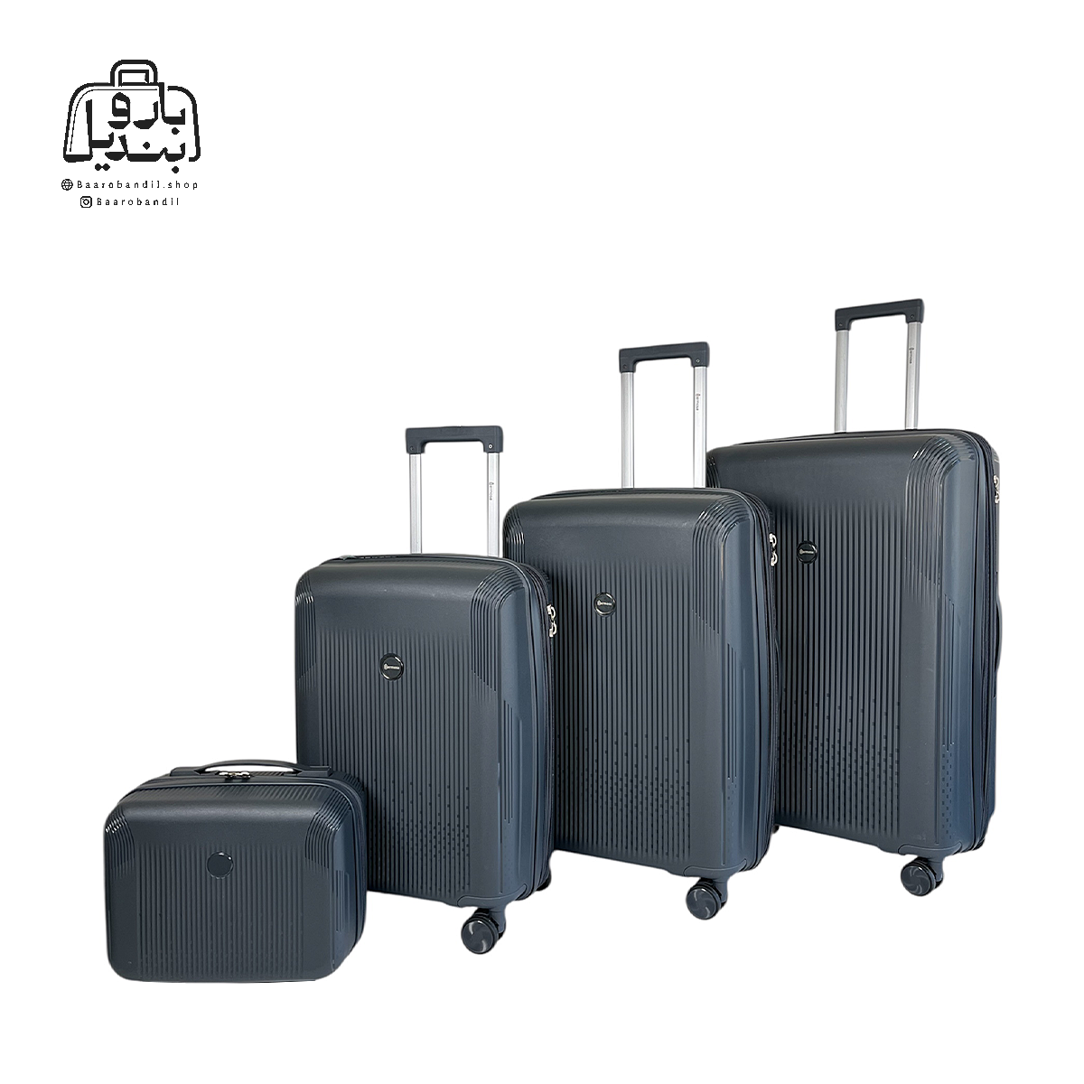 تصویر اختصاصی از ست چهار تکهٔ چمدان هرموسا کد ۸۰۲۶ در رنگ نوک‌مدادی