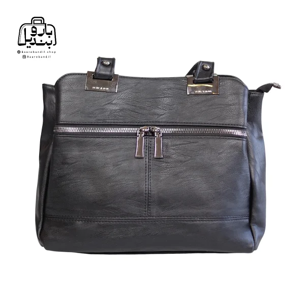 تصویر اختصاصی از نمای جلوی کیف زنانه دنیز جنوا کد ۰۰۱۰۱ در رنگ مشکی