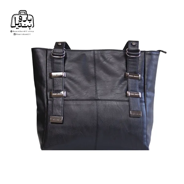 تصویر اختصاصی از نمای جلوی کیف زنانه دنیز جنوا کد ۰۰۴۳ در رنگ مشکی