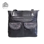 تصویر اختصاصی از نمای جلوی کیف زنانه دنیز جنوا کد ۰۰۷۹ در رنگ مشکی