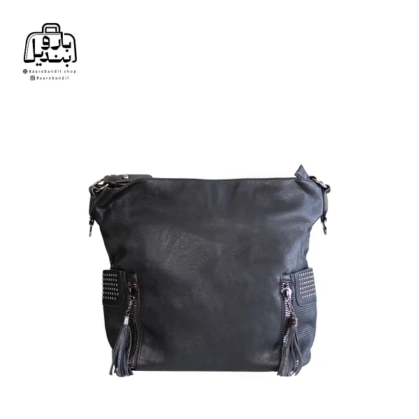 تصویر اختصاصی از نمای جلوی کیف زنانه دوشی هیدا کد ۸۱۸۶ در رنگ مشکی