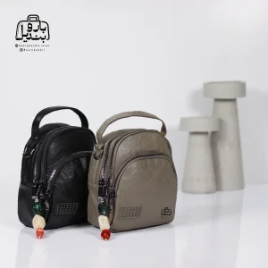 تصویر اختصاصی از نمای جلو و کناری کیف دوشی زنانه موجیتو کد 7652 در رنگ سبز و قهوه‌ای