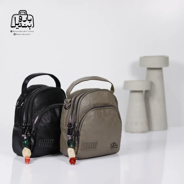 تصویر اختصاصی از نمای جلو و کناری کیف دوشی زنانه موجیتو کد 7652 در رنگ سبز و قهوه‌ای