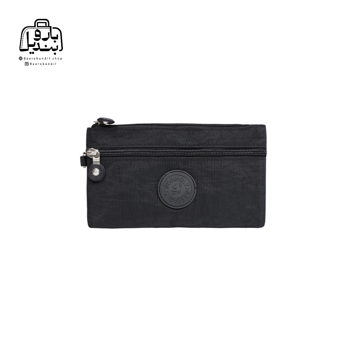 women-bag-seeingly-10-black-front تصویر اختصاصی از نمای جلویی کیف زنانه دوشی سینگلی کد ۱۰ در رنگ مشکی