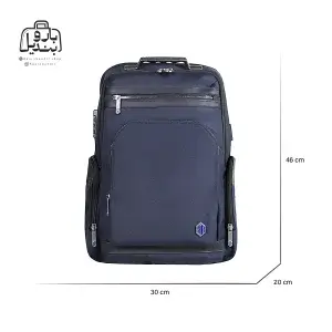 تصویر اختصاصی از نمای جلوی کوله‌پشتی آرکتیک هانتر کد B00415 در رنگ سرمه‌ای همراه با سایزبندی