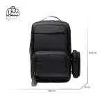 تصویر اختصاصی از نمای جلوی کوله‌پشتی آرکتیک هانتر کد B00483 در رنگ مشکی همراه با سایزبندی