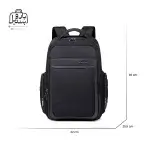 تصویر اختصاصی از نمای جلوی کوله‌پشتی آرکتیک هانتر کد B00544 در رنگ مشکی همراه با سایزبندی