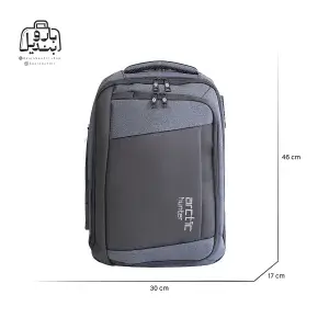 تصویر اختصاصی از نمای جلوی کوله‌پشتی آرکنیک هانتر کد h۱۳۰ در رنگ سرمه ای همراه با سایزبندی