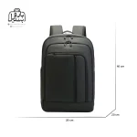 تصویر اختصاصی از نمای جلویی کولهپشتی بنج کد ۳۰۷۶ در رنگ مشکی همراه با سایزبندی