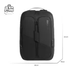 تصویر اختصاصی از نمای جلوی کولهپشتی بنج کد ۷۲۳۸ در رنگ مشکی همراه با سایزبندی