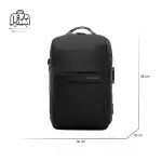 تصویر اختصاصی از نمای جلوی کولهپشتی بنج کد ۷۵۱۷ در رنگ مشکی با سایزبندی