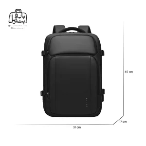 تصویر اختصاصی از نمای جلوی کولهپشتی بنج کد ۷۶۹۰ در رنگ مشکی همراه با سایزبندی