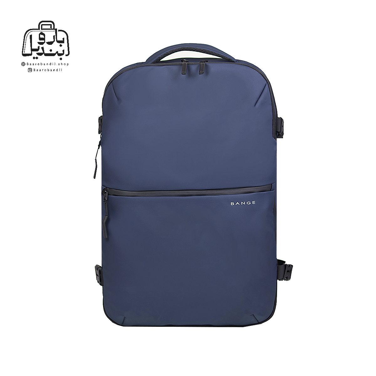 backpack-bange-7875-dark-blue-front تصویر اختصاصی از نمای جلوی کولهپشتی بنج کد ۷۸۷۵ در رنگ سرمهای