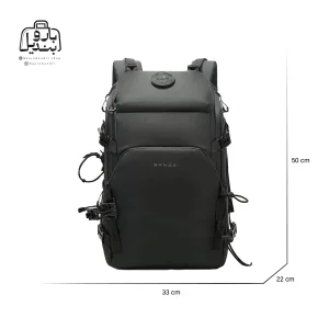 تصویر اختصاصی از نمای جلوی کوله‌پشتی بنج کد fw۲۳۰ در رنگ مشکی همراه با سایزبندی