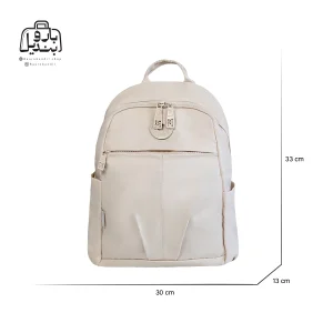 تصویر اختصاصی از نمای جلوی کوله‌پشتی بوبو کد ۱۸۵۰ در رنگ کرم همراه با سایزبندی