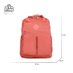 تصویر اختصاصی از نمای جلوی کولهپشتی بوبو کد ۱۸۵۳ در رنگ گلبهی همراه با سایزبندی