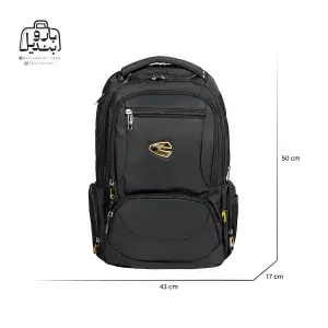 تصویر اختصاصی از نمای جلوی کولهپشتی کمل کد k81 در رنگ مشکی همراه با سایزبندی