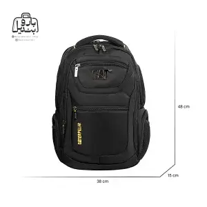 تصویر اختصاصی از نمای جلوی کوله‌پشتی کت کد ۱۰۰ در رنگ مشکی همراه با سایزبندی