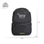 تصویر اختصاصی از نمای جلوی کوله‌پشتی کت کد ۱۷۲۹ در رنگ مشکی همراه با سایزبندی