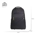 تصویر اختصاصی از نمای جلوی کوله‌پشتی کت کد ۳۸۵۷ در رنگ مشکی همراه با سایزبندی