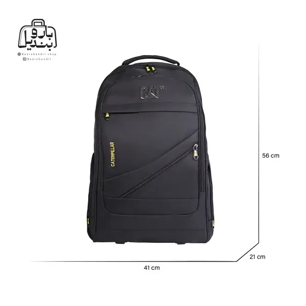 تصویر اختصاصی از نمای جلوی کوله‌پشتی کت کد ۳۸۵۷ در رنگ مشکی همراه با سایزبندی