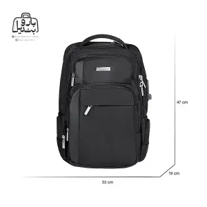 تصویر اختصاصی از نمای جلوی کوله‌پشتی کتسیگو کد ۹۸۸۷۳ در رنگ مشکی با سایزبندی