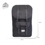 تصویر اختصاصی از نمای جلوی هرشل Herschel کد H۳۱ در رنگ مشکی همراه با سایزبندی