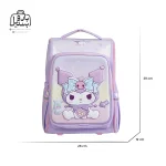 تصویر اختصاصی از نمای جلوی کوله‌پشتی مدرسه کرومی کد ۷۰۹۰ در رنگ یاسی همراه با سایزبندی