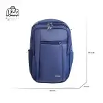 تصویر اختصاصی از نمای جلوی کوله‌پشتی لزر کد ۶۱۶۵ در رنگ سرمه‌ای همراه با سایزبندی