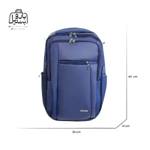 تصویر اختصاصی از نمای جلوی کولهپشتی لزر کد ۶۱۶۵ در رنگ سرمهای همراه با سایزبندی