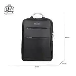 تصویر اختصاصی از نمای جلوی کوله‌پشتی نوژیا کد ۲۶۰۳ در رنگ مشکی با سایزبندی