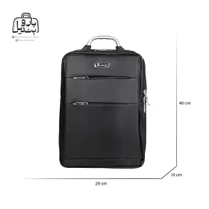 تصویر اختصاصی از نمای جلوی کوله‌پشتی نوژیا کد ۲۶۰۳ در رنگ مشکی با سایزبندی