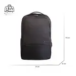 تصویر اختصاصی از نمای جلوی کوله‌پشتی پرزیدنت کد ۶۱۶۴ در رنگ مشکی همراه با سایزبندی