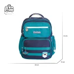 تصویر اختصاصی از نمای جلوی کوله پشتی مدرسه کریس بلا 5004 در طرح فضانورد در رنگ سبز همراه با سایزبندی