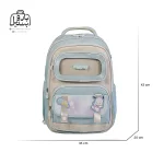 تصویر اختصاصی از نمای جلوی کوله پشتی مدرسه هپی بیبی کد ۱۳۰۵ در رنگ آبی همراه با سایزبندی