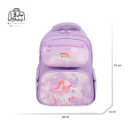 تصویر اختصاصی از نمای جلوی کوله پشتی مدرسه kamiqi کد ۸۲۲۱ در رنگ یاسی همراه با سایزبندی