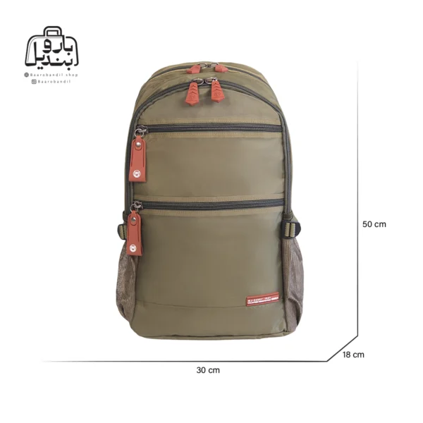 تصویر اختصاصی از سایزبندی کوله پشتی ولنتیر کد 1821-03 در رنگ سبز