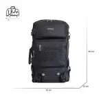 تصویر اختصاصی از نمای جلوی کوله‌پشتی ویتزمن کد ۶۶۹۸ در رنگ مشکی همراه با سایزبندی