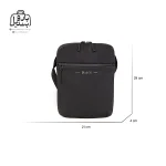 تصویر اختصاصی از نمای جلوی کیف دوشی leastat کد ۲۱۲۲ در رنگ مشکی همراه با سایزبندی