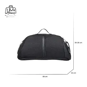 تصویر اختصاصی از نمای جلوی ساک ورزشی بنج کد ۷۷۱۷۸ در رنگ مشکی همراه با سایزبندی