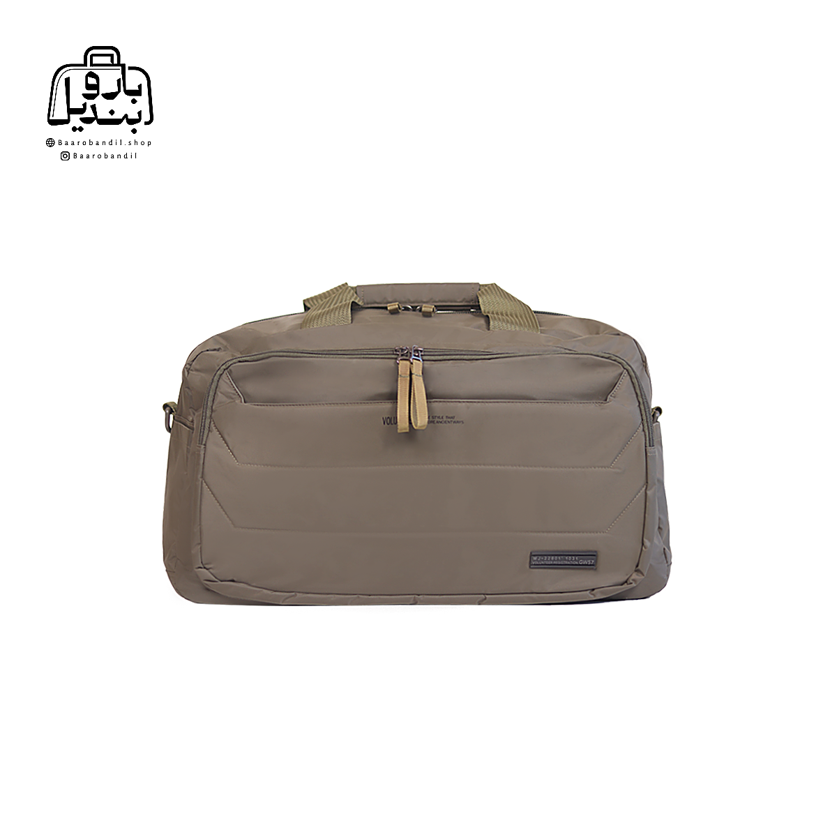 duffel-bag-volunteer-1713-20-green-front-1 تصویر اختصاصی از نمای جلوی ساک ورزشی ولنتیر کد 1713-20 در رنگ سبز