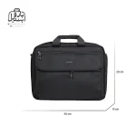 تصویر اختصاصی از نمای جلوی کیف دستی لپ‌تاپی لیستات ۶۸۰۱ در رنگ مشکی همراه با سایزبندی